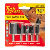 5pce Plug Cutter Set 6-8-10-12-16mm (image for) 5pce Plug Cutter Set 6-8-10-12-16mm