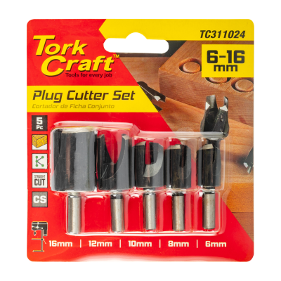 (image for) 5pce Plug Cutter Set 6-8-10-12-16mm
