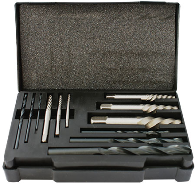 (image for) Screw Extractor Set 12 Pce With Drill Bits For M3 - M24 Screws / Studs