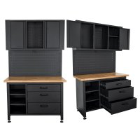 Wall Mount Metal Storage Unit 2000x1200mm Cupboard/peg Board/work Benc (image for) Wall Mount Metal Storage Unit 2000x1200mm Cupboard/peg Board/work Benc