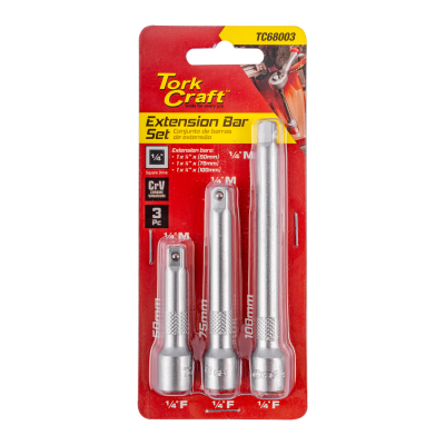 (image for) Extention Bar 3pc Set 1/4' 50/75/100mm
