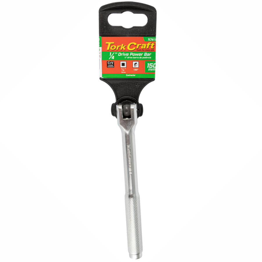 (image for) Power Bar 1/4'm Drive 150mm Swivel Head Steel Handle Socket