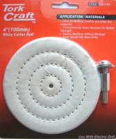 (image for) Cotton Buff 100mm X 6mm Shaft