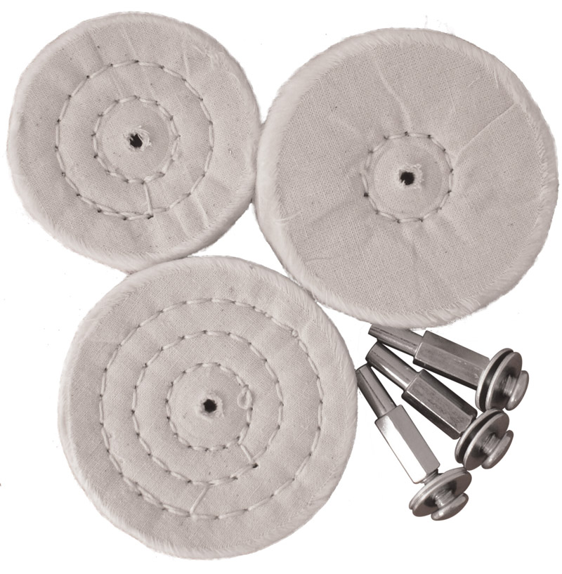 (image for) 3 Pce White Buff Set All Portable Drills