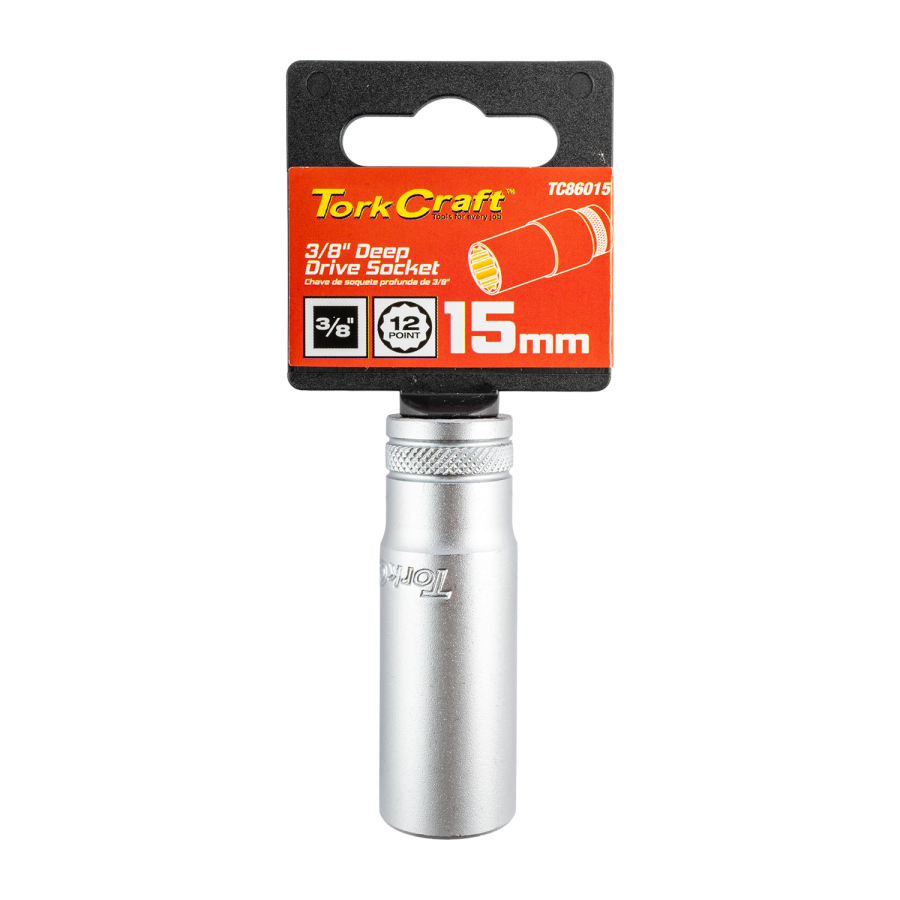 (image for) Deep Socket 3/8'dr 15mm 12pt Crv