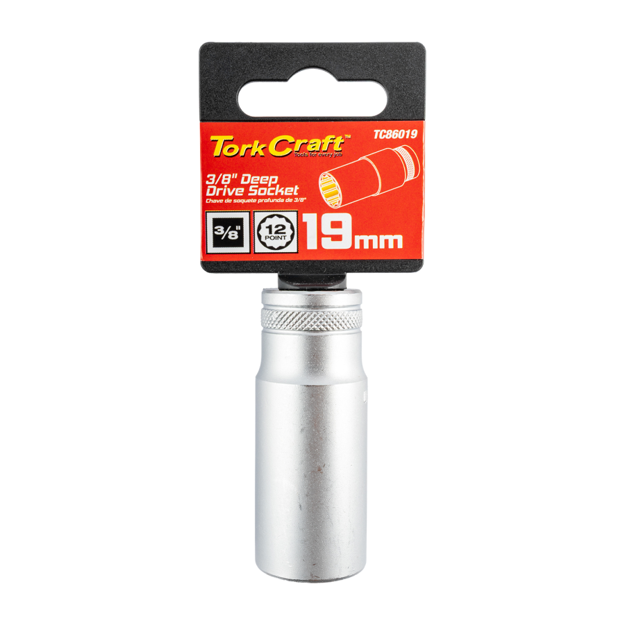 (image for) Deep Socket 3/8'dr 19mm 12pt Crv