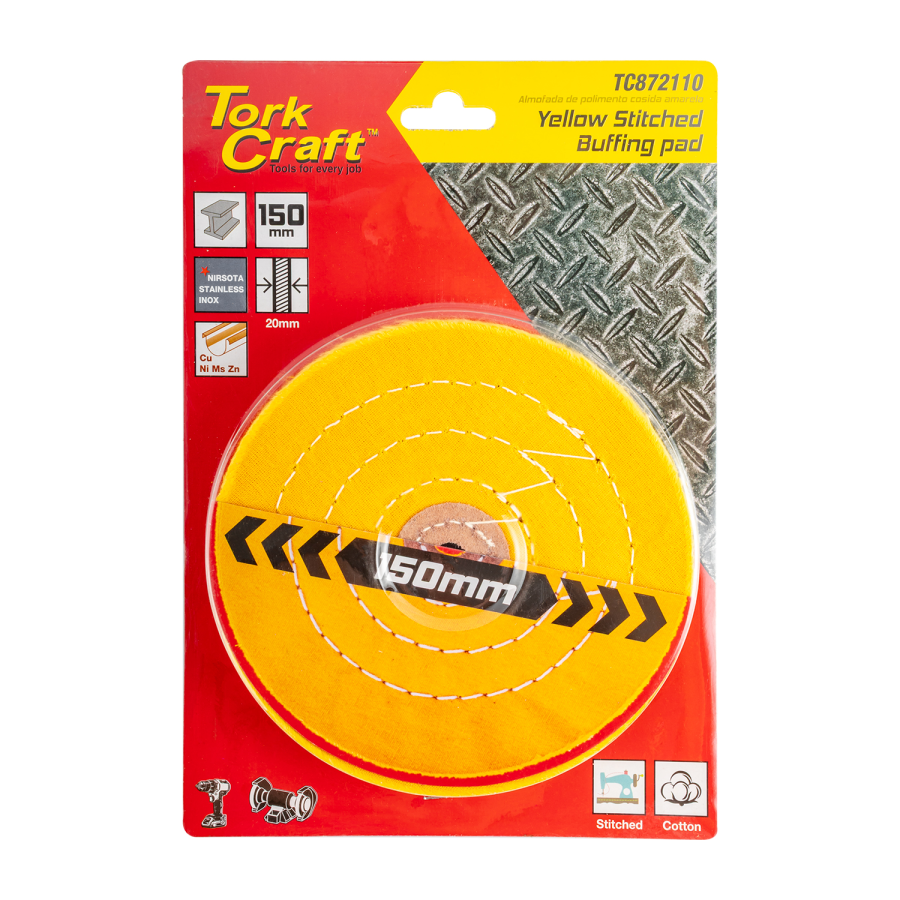 (image for) Buffing Pad Soft 150mm To Fit 12.5mm Arbor/spindle - Yellow