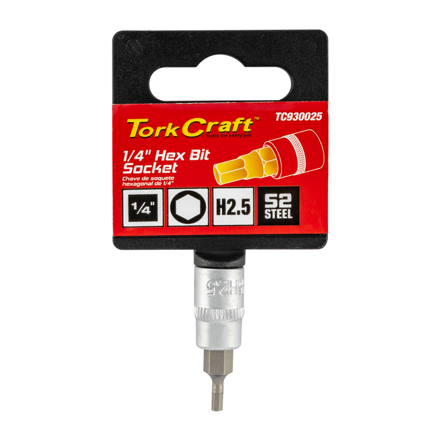 (image for) Socket Bit 1/4'dr Hex H2.5 S2 Material
