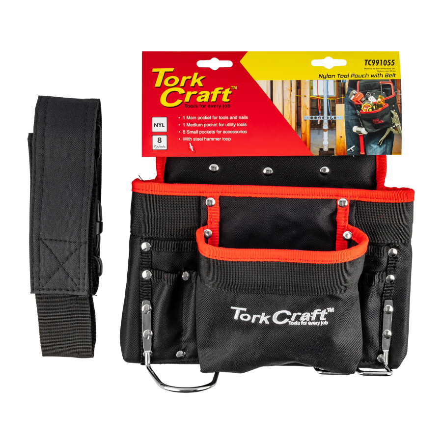 (image for) Tool Pouch Nylon With Belt 8 Pocket + Loops