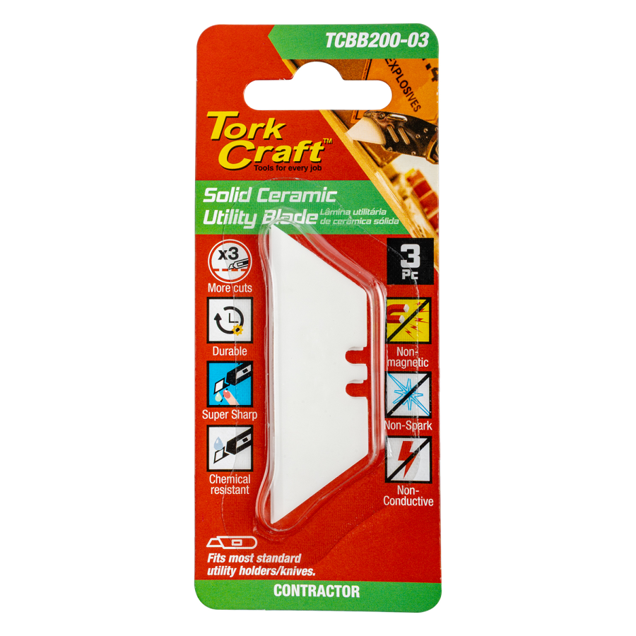(image for) Utility Blade Ceramic Solid 60mm X 19mm X 0.60mm 3pc