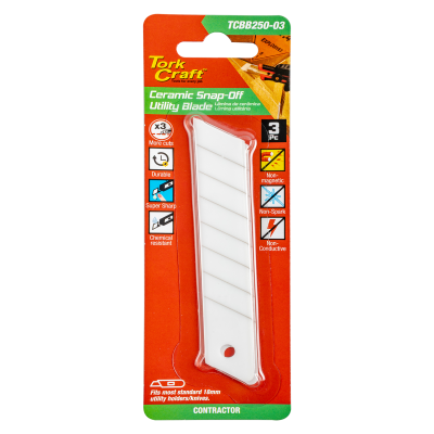 (image for) Utility Blade Ceramic Snap-off 100mm X 18mm X 0.65mm 3pc