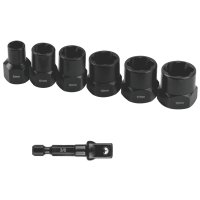 Bolt Extract Set 7pce 8/10/12/13/17/19mm 1pc 50mm 1/4' Socket Adaptor (image for) Bolt Extract Set 7pce 8/10/12/13/17/19mm 1pc 50mm 1/4' Socket Adaptor