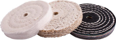 (image for) Buffing Wheel Kit 3pcs 100mm White & Denim Stiched & Sisal Polishing