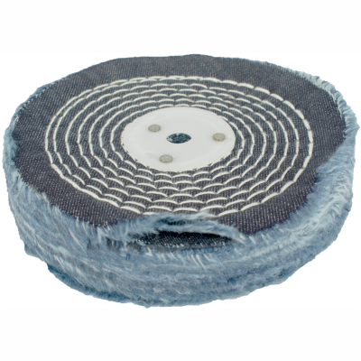 (image for) Colour Buff/mop 150mm X 2 Section X 30mm Thick 1/2' Hole