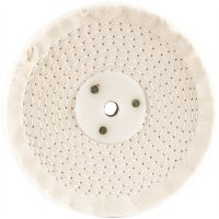 (image for) White Buff/mop 150mm X 3 Section X 30 Mm Thick 1/2 ' Hole