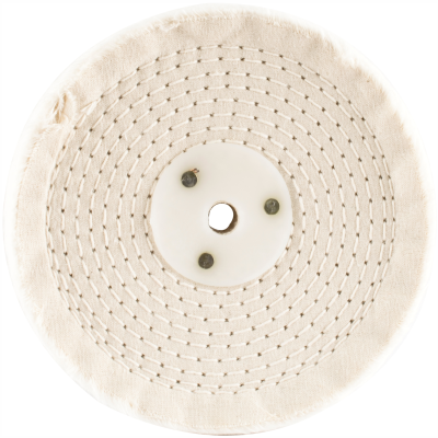 (image for) White Buff/mop 150mm X 3 Section X 30 Mm Thick 1/2 ' Hole