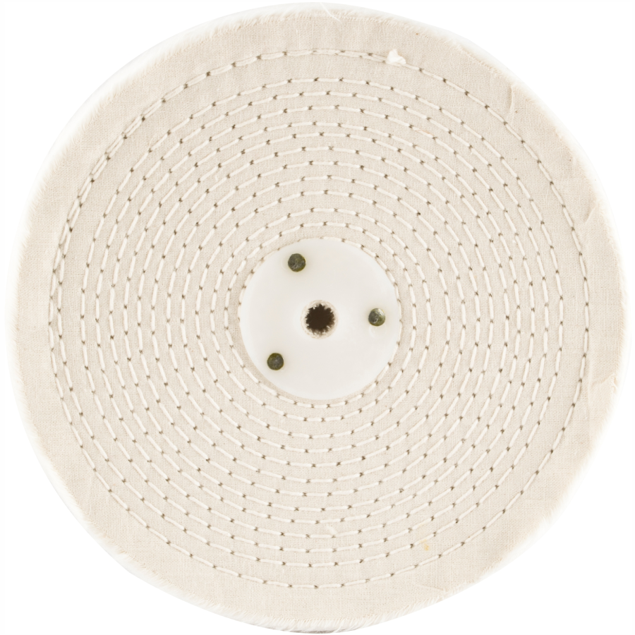 (image for) White Buff/mop 200mm X 3 Section X 30 Mm Thick 1/2' Hole