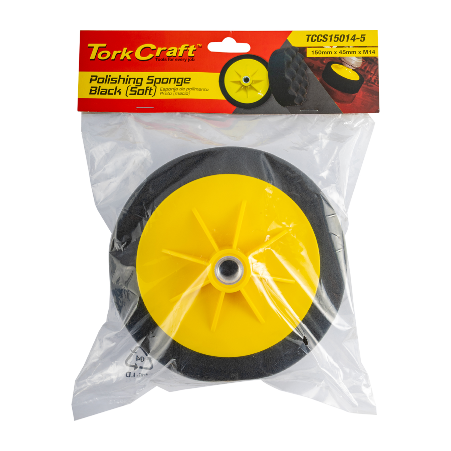 (image for) Compounding Sponge 150mm X M14 Black Waffle Soft