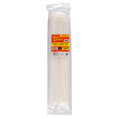 (image for) Nylon Cable Ties 7.6mm X 400mm White 50pc