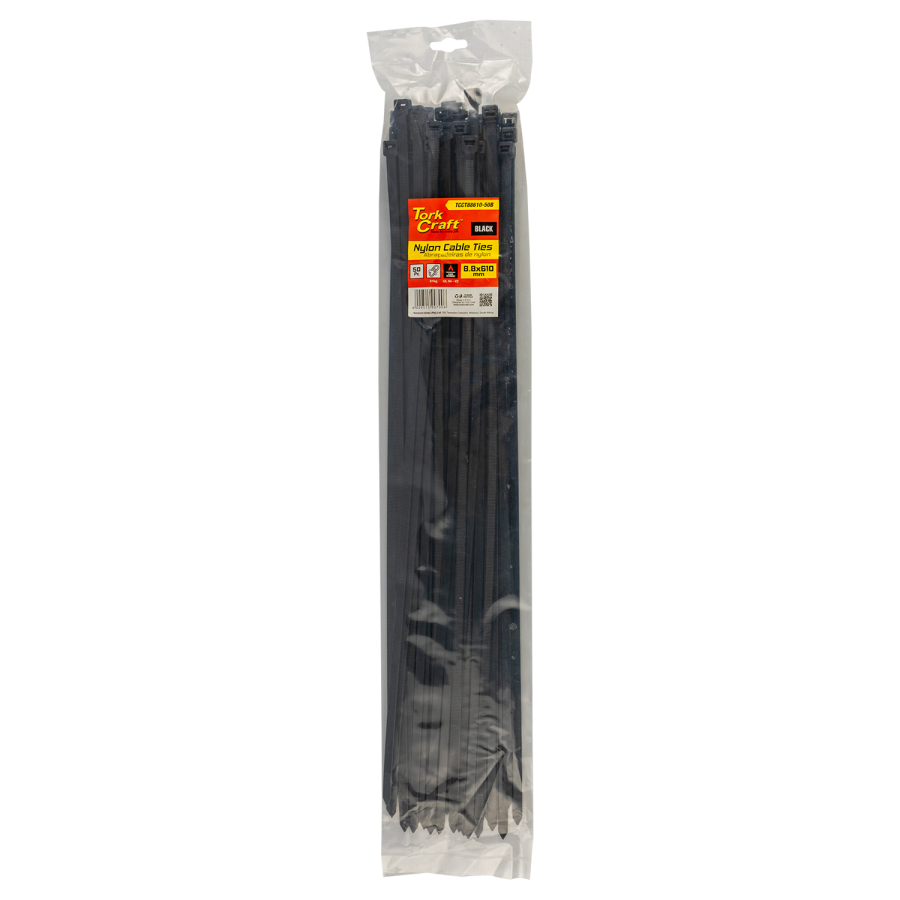 (image for) Nylon Cable Ties 8.8mm X 610mm Black 50pc