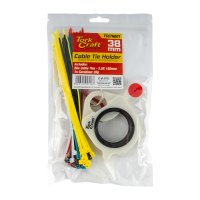 (image for) Tork Craft TCCTH001 Cable Tie Holder 38mm & Carabiner Clip Lumin Material With 50pc Assorted Cable Ties 2.5 x 150mm