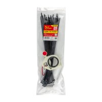 (image for) Tork Craft TCCTH002 Cable Tie Holder 38mm & Carabiner Clip Lumin Material With 50pc Black Cable Ties 4.8 x 300mm