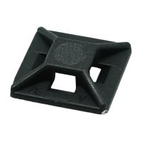 (image for) Cable Tie Mount 12,5mm X 12,5mm For 2.5mm Tie Black 100pc Nylon