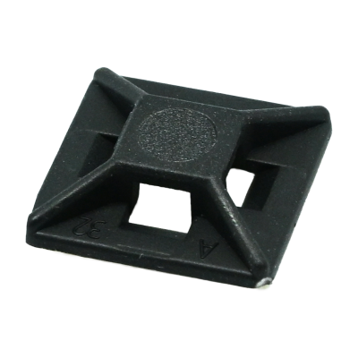(image for) Cable Tie Mount 12,5mm X 12,5mm For 2.5mm Tie Black 100pc Nylon