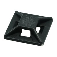 (image for) Cable Tie Mount 12,5mm X 12,5mm For 2.5mm Tie Black 25pc Nylon