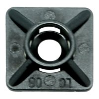 (image for) Cable Tie Mount Pad 19mm X 19mm For 3,6mm Tie Black 100pc Nylon