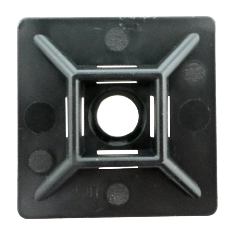 (image for) Cable Tie Mount Pad 28mm X 28mm For 4,8mm Tie Black 100pc Nylon