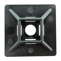 (image for) Cable Tie Mount Pad 28mm X 28mm For 4,8mm Tie Black 25pc Nylon