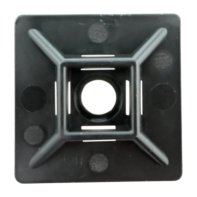 (image for) Cable Tie Mount Pad 28mm X 28mm For 4,8mm Tie Black 25pc Nylon