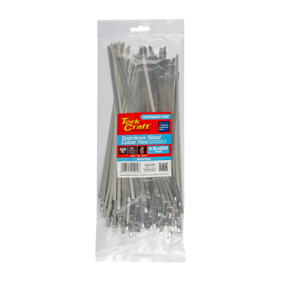(image for) S/steel Cable Ties Ss304 4.6mm X 250mm Natural 100pc