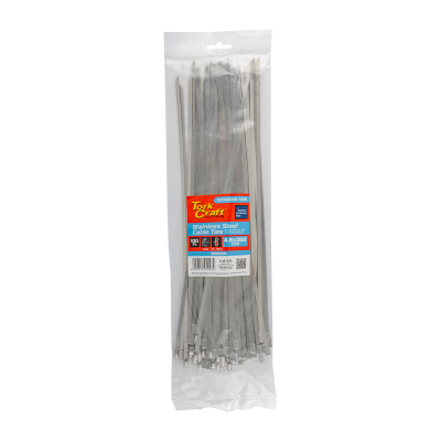 (image for) S/steel Cable Ties Ss304 4.6mm X 350mm Natural 100pc
