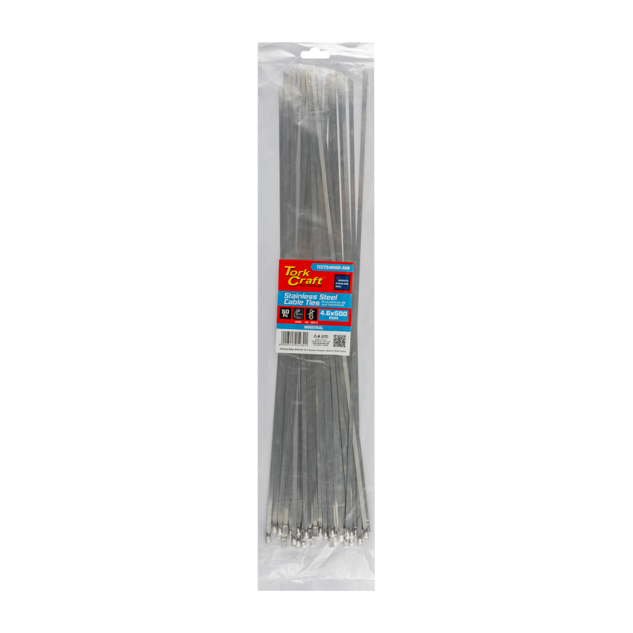 (image for) S/steel Cable Ties Ss304 4.6mm X 500mm Natural 50pc