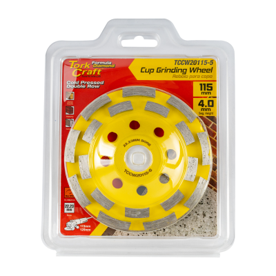 (image for) Dia. Cup Wheel 115mm X 22.23mm Dbl Row Cold Pressed Economy