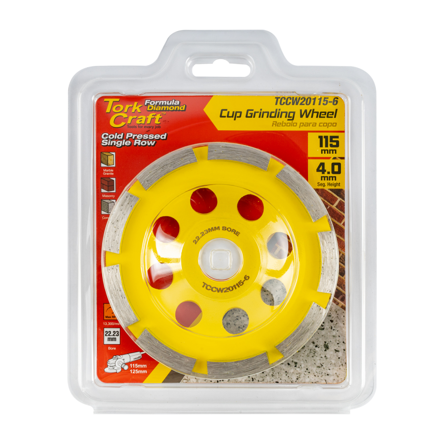 (image for) Dia. Cup Wheel 115mm X 22.23mm Single Row Cold Pressed Economy