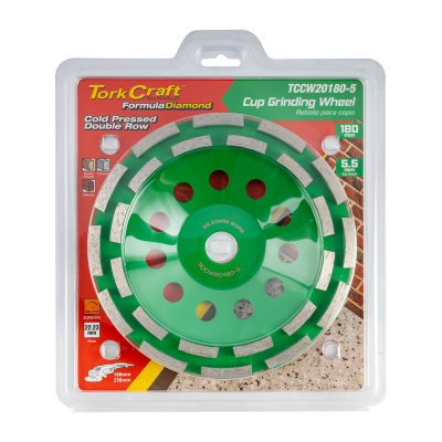 (image for) Dia. Cup Wheel 180mm X 22.23mm Dbl Row Cold Pressed Contractor