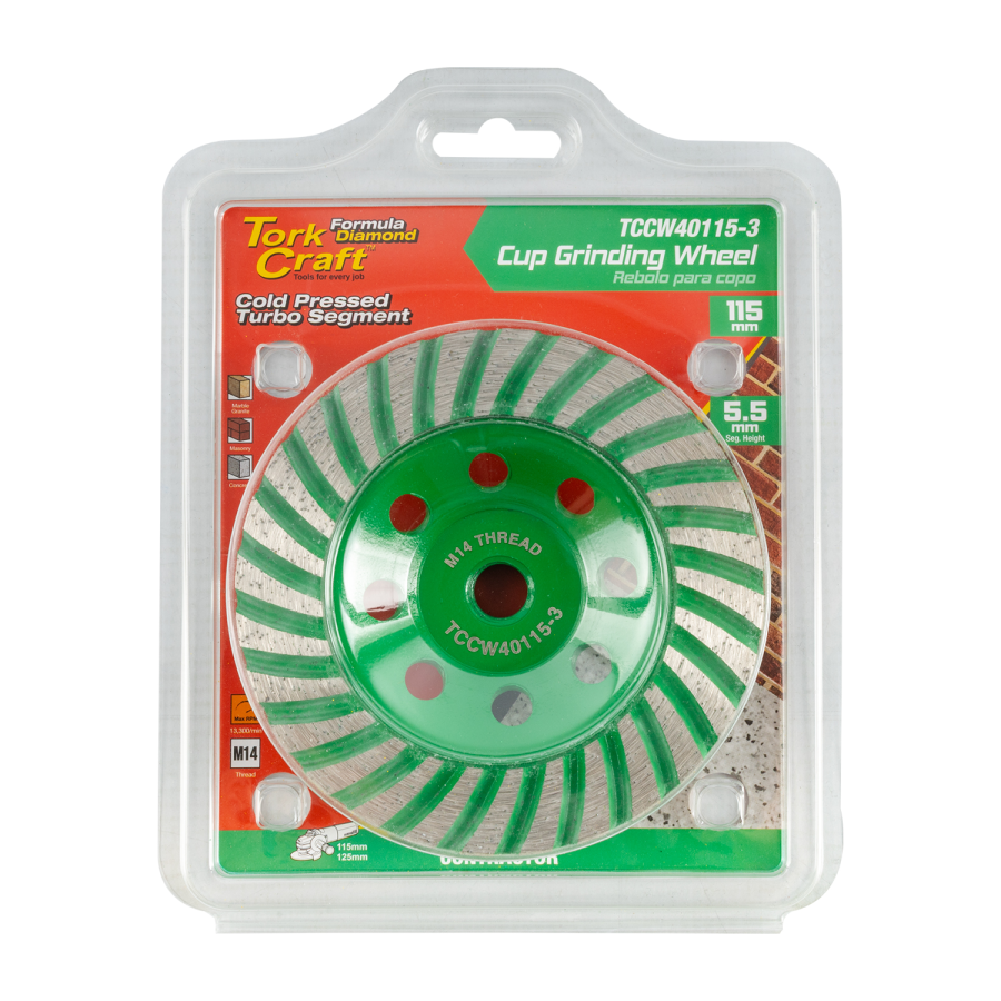 (image for) Dia. Cup Wheel 115mm X M14 Turbo Cold Pressed Contractor