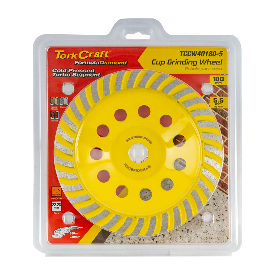 (image for) Dia. Cup Wheel 180mm X 22.23mm Turbo Cold Pressed Economy