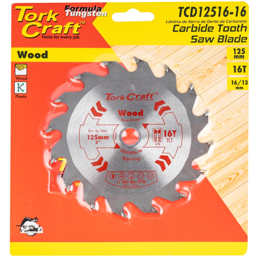 (image for) Blade Tct 125 X 16t 16/13 General Purpose Wood