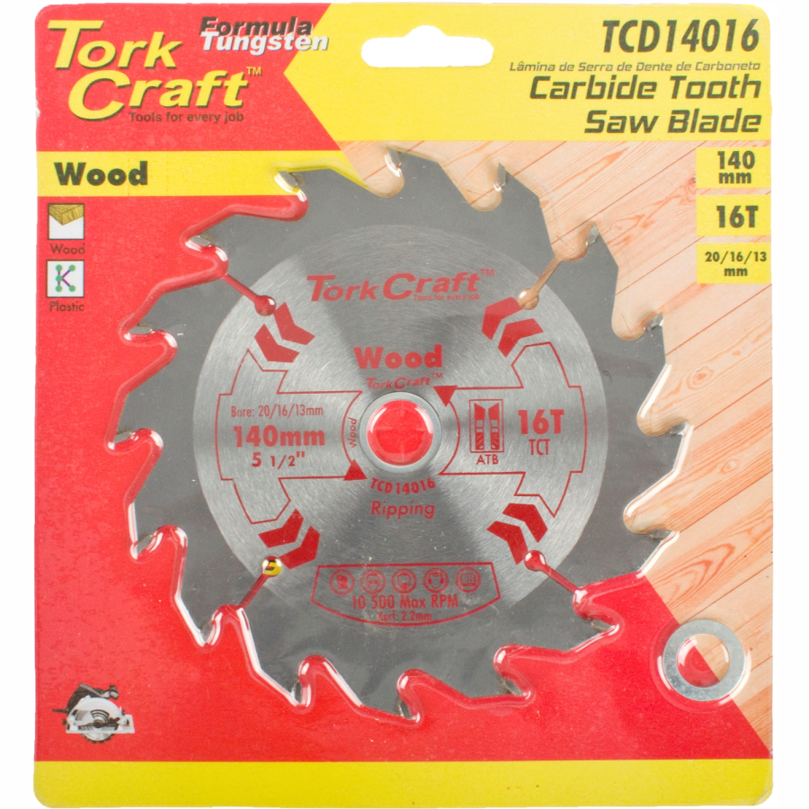 (image for) Blade Tct 140 X 16t 20/16/13 General Purpose Rip Wood