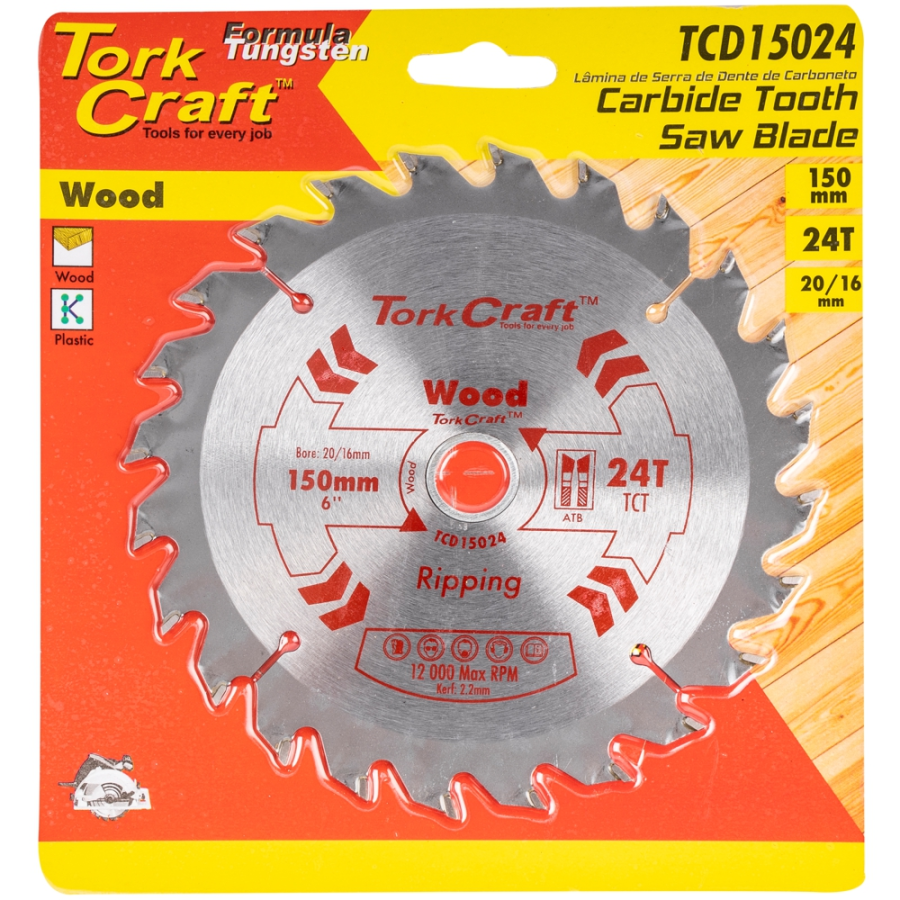(image for) Blade Tct 150 X 24t 20/16 General Purpose Rip Wood