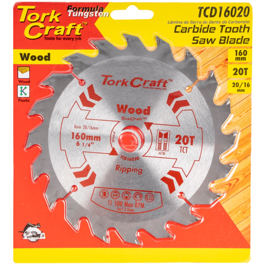 (image for) Blade Tct 160 X 20t 20/16 General Purpose Rip Wood