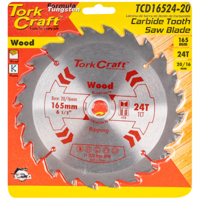 (image for) Blade Tct 165 X 24t 20/16 General Purpose Rip