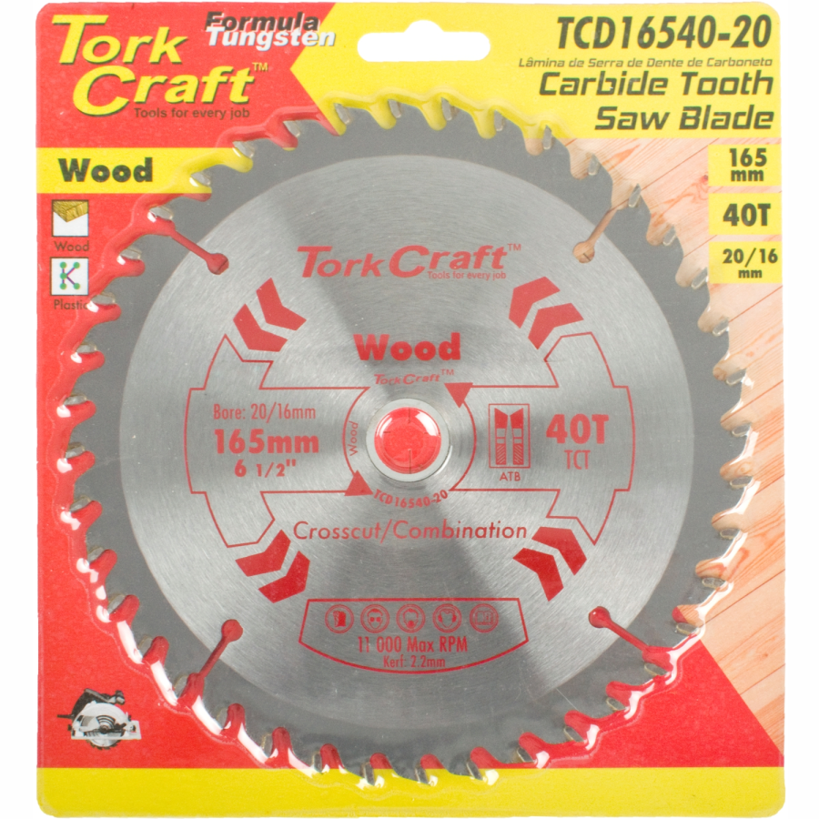 (image for) Blade Tct 165 X 40t 20/16 General Purpose Combination