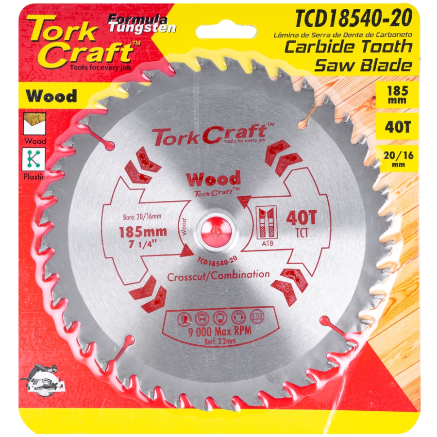 (image for) Blade Tct 185 X 40t 20/16 General Purpose Combination