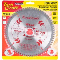 (image for) Blade Tct 190 X 72t 30/25.4/20/16mm General Purpose Cross Cut Smooth