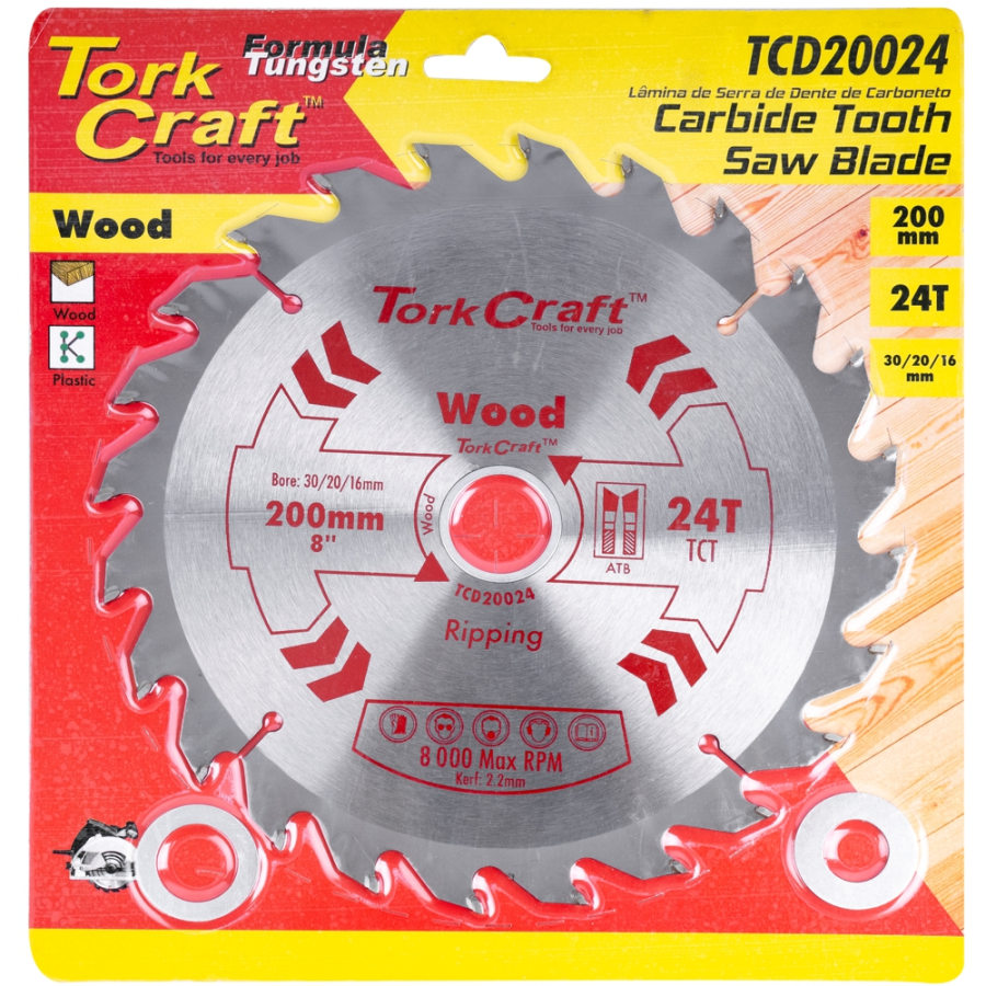 (image for) Blade Tct 200 X 24t 30/20/16 General Purpose Rip